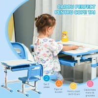 Set Birou scolar cu Scaun – inaltime Reglabila & Sertar(m-4)
