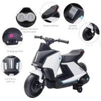 HOMCOM motocicleta electrica pentru copii 6V, alba(m-6)