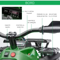 Homcom ATV Electric 12V – Copii 3–5 Ani, Cu Faruri & Baterie(m-6)