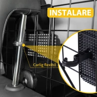 Pawhut bariera protectie auto, caini 89-122x41cm, neagra(m-5)