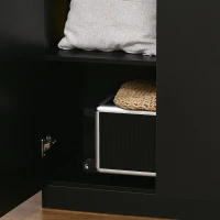 HOMCOM Dulap Modern cu 2 Uși și Spațiu de Depozitare, Mobilier de Organizare cu Rafturi pe 4 Nivele, 80x40x180 cm, Gri(m-9)