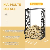 HOMCOM Suport pentru busteni din otel cu 4 unelte, capacitate 100 KG(m-5)