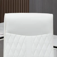 Vinsetto Silla de Oficina con Respaldo Alto Altura Ajustable y Función de Inclinación 65x65x102-112,5 cm Blanco Roto(m-8)