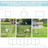 PawHut tarc tip plasa pentru animale, 8 bucati 61x61cm, negru(m-8)