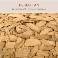 PawHut Cos pentru Pisici Pana la 5 kg Casuţa pentru Pisici din Ratan Maro Φ52x58cm(m-6)