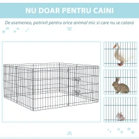 PawHut tarc tip plasa pentru animale, 8 bucati 61x61cm, negru(m-6)