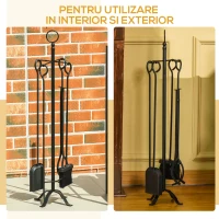 Outsunny Set 5 Accesorii pentru Semine cu Vatrai Cleste Lopata Matura(m-6)