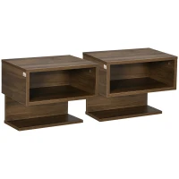 HOMCOM Set 2 rafturi de perete de depozitare pentru camera de zi, dormitor, lemn(m-1)