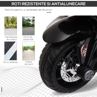 Homcom Motocicleta Electrica Copii 6V – Rosu/Negru cu Lumini & Sunete(m-6)