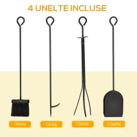 HOMCOM Suport pentru busteni din otel cu 4 unelte, capacitate 100 KG(m-4)