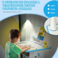 Homcom Banca scoala Copii – 6–12 Ani, Reglabila cu Lampa(m-8)