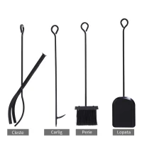 Outsunny Suport lemne de Interior si Exterior din Metal cu Accesorii pentru Semineu(m-9)