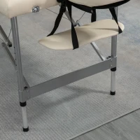 HOMCOM Marquesa Dobrável Mesa de Massagem Portátil com Altura Ajustável em 7 Posições 186x71x62-83cm Bege(m-8)