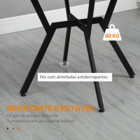 HOMCOM Mesa de Cozinha Redonda Mesa de Jantar Estilo Industrial com Bancada de Madeira e Estrutura de Aço Ø90x76 cm Marrom e Preto(m-5)