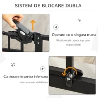 PawHut Portita pentru caini cu fixare prin apasare, extensibila 74-80 cm(m-7)