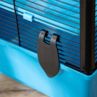 PawHut Guinea Pig Cage Small Animal Habitat for Hamsters Chinchillas Indoor, 80x48x58 cm, Light Blue(m-11)
