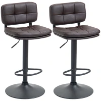 HOMCOM Height Adjustable Barstools Set of 2, Swivel Bar Stools with Footrest for Kitchen Counter, Home Bar(m-1)