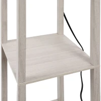 HOMCOM 3-Tier Floor Lamp, Floor Light with Storage Shelf, Reading Standing Lamp for Living Room, Bedroom, Kitchen, Dining Room, Office, Dorm, 160cm, Oak(m-9)