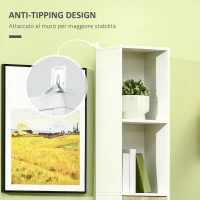 kleankin Colonna Bagno in Legno con 2 Mensole e Armadietto, Mobiletto Multiuso 31x30x177 cm(m-5)