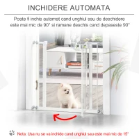 PawHut Gard pentru Caini Inchidere Automata Latime Reglabila Pana la 80cm(m-5)