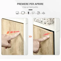 kleankin Colonna Bagno in Legno con 2 Mensole e Armadietto, Mobiletto Multiuso 31x30x177 cm(m-6)