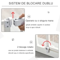 PawHut Gard pentru Caini Inchidere Automata Latime Reglabila Pana la 80cm(m-4)