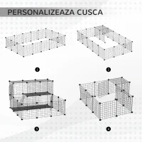 PawHut cusca modulara pentru iepuri, 105x105x70cm(m-5)