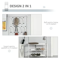 HOMCOM cuier de tip cadru, din otel 67x31.5x185cm, alb(m-4)