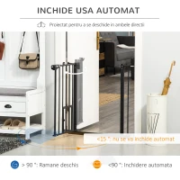 PawHut Portita pentru Caini cu Fixare prin Apasare, Extensibila de 74-80 cm cu Inchidere Automata, Neagra(m-5)