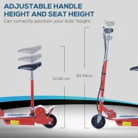 HOMCOM Foldable Electric Scooter for Teens Over 7 years old 12V Battery 120W-Red(m-6)