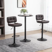 HOMCOM Height Adjustable Barstools Set of 2, Swivel Bar Stools with Footrest for Kitchen Counter, Home Bar(m-10)