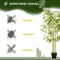 Outsunny Planta Artificiala de Bambus cu Ghiveci Inclus pentru Interior si Exterior 120cm(m-7)