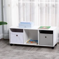 HOMCOM mobilier depozitare jucarii, 90x30x37.9cm alb(m-7)