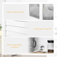 Homcom Bufet Bucatarie Lemn Alb – Dulap Spatios cu Design Elegant(m-6)
