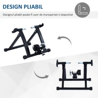 HOMCOM, suport rola pentru bicicleta si antrenamente, negru(m-4)