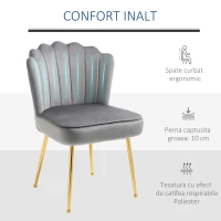 HOMCOM set 2 scaune capitonate, 57x58x88cm, gri(m-6)