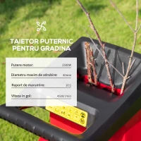 Outsunny biotocator electric cu sac si lopata 40x34x89cm, rosu(m-4)