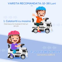 HOMCOM Masina Ride-on pentru copii 12-36 luni cu volan, faruri si sunete(m-6)