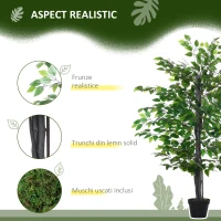 Outsunny Arbore Artificial Banyan 145 cm – Decor pentru Interior & Exterior(m-5)