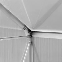 Outsunny 6 x 4FT Aluminum Lean to Greenhouse Garden Sun room Warm House Enclosure with Sliding Door and Top Window(m-9)