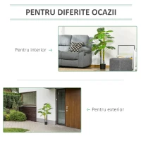 HOMCOM Monastera Planta Artificiala de Interior si Exterior, Planta Artificiala cu efect Realist cu 20 de Frunze, 120 cm(m-5)