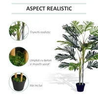 Outsunny Planta Artificiala Palmier Artificial in Ghiveci de 150 cm pentru Interior si Exterior(m-5)