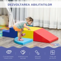 Homcom Set Constructii Moi – 4 Piese Multicolor pentru Copii 1-3 Ani(m-4)