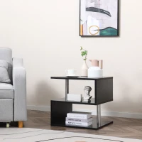 Homcom Masuta Joasa Salon – Lemn Negru 50×50×50 cm(m-2)