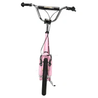 HOMCOM Trotinete para Crianças Min.5 Anos 2 Rodas com Duplo Freio e Guidão Ajustável Altura Adolecentes Adultos 135x58x92-100 cm Rosa(m-7)