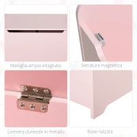 HOMCOM Cufar Jucarii din Lemn cu Capac Amortizat 60x40x48cm(m-8)