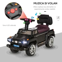 HOMCOM masina pentru copii, cu volan, 68x30.5x41.5 cm, negru(m-4)