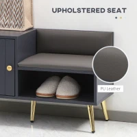 HOMCOM Shoe Storage Unit, with Padded Seat - Grey(m-5)