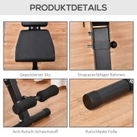 HOMCOM Hantelbank für Ganzkörpertraining Verstellbare Mehrzweck-Hantelbank Trainingsbank zusammenklappbar 110 kg Belastbarkeit Stahl Schwarz+Blau 142 x 46 x 50-132 cm(m-7)