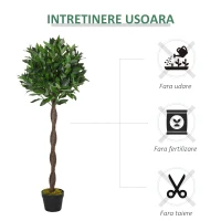 Outsunny Set 2 Dafini Artificiali 120 cm – Pentru Interior & Exterior(m-7)